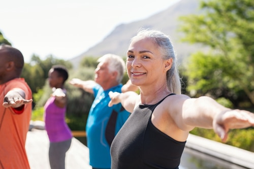 woman doing yoga