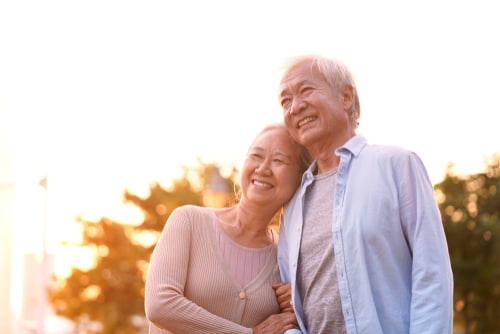 older couple smiling together