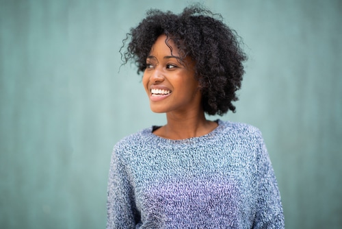 Woman smiling