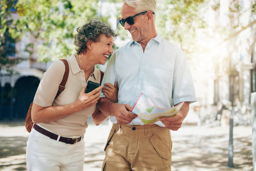 Couple laughing with each other